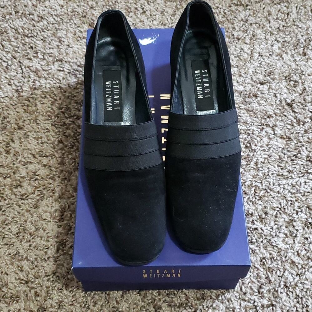 Stuart Weitzman Gorham Black Suede Shoe